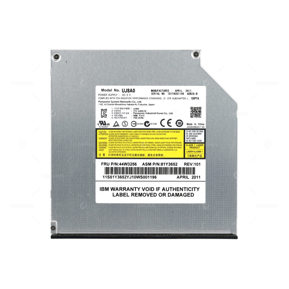 44W3256 IBM DVD+R/RW DL ULTRABAY SLIM SATA 12.7MM FOR X3650 M4